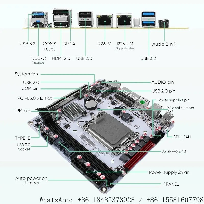 Nas Motherboard 8 Sata Mini Itx - لوحة أم LGA1700 Q670 Mini ITX