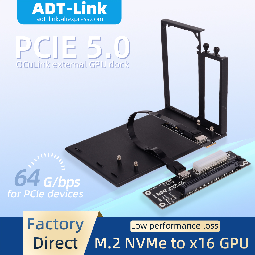 Oculink Egpu Mini Pc - محول ADT-Link GEN5 SFF-8611 OcuLink إلى