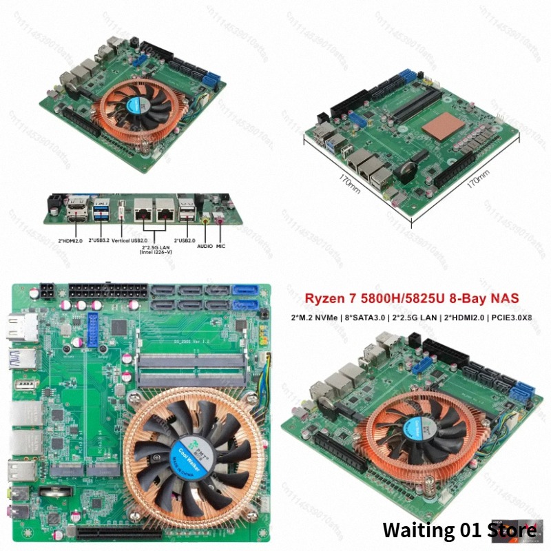 Nas Motherboard 8 Sata Mini Itx - متوافق مع Topton AMD Ryzen 7